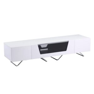 Chroma Large High Gloss TV Stand With Steel Frame In White