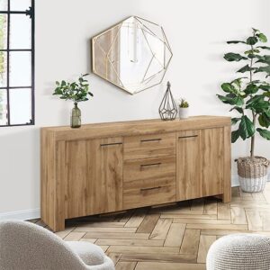Canton Wooden Sideboard With 2 Doors And 3 Drawers In Oak