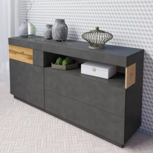 Sioux Wooden Sideboard With 1 Door 3 Drawers In Matera And Oak
