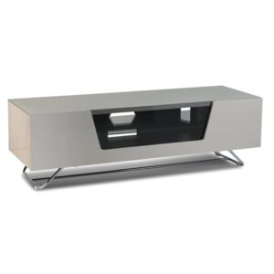 Chroma Medium High Gloss TV Stand With Steel Frame In Ivory