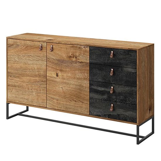Durham Wooden Sideboard With 2 Doors 4 Drawers In Ribbeck Oak