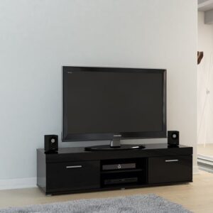 Edged High Gloss TV Stand Large In Black