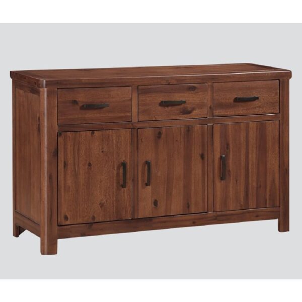 Areli Wooden Sideboard With 3 Doors 3 Drawers In Dark Brown