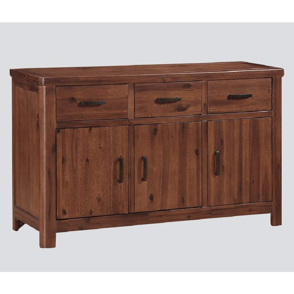 Areli Wooden Sideboard With 3 Doors 3 Drawers In Dark Brown