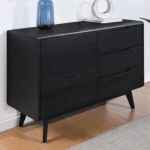 Cairo Wooden Sideboard With 1 Door 3 Drawers In Black