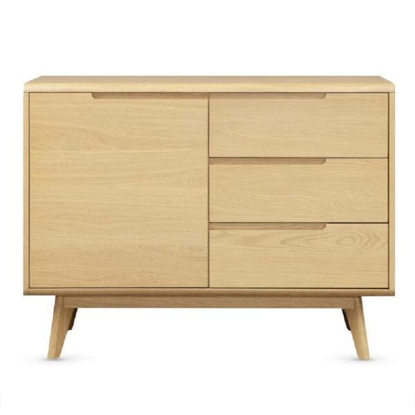 Cairo Wooden Sideboard With 1 Door 3 Drawers In Oak