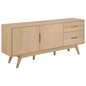 Marta Wooden Sideboard With 2 Doors 4 Drawers In White Oak