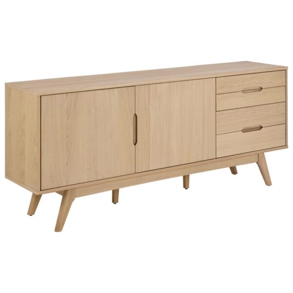 Marta Wooden Sideboard With 2 Doors 4 Drawers In White Oak