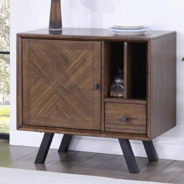 Narva Wooden Sideboard With 1 Door 1 Drawer In Walnut