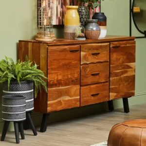 Nashua Wooden Sideboard With 2 Doors 3 Drawers In Natural
