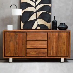 Spooner Wooden Sideboard With 2 Doors 3 Drawers In Brown
