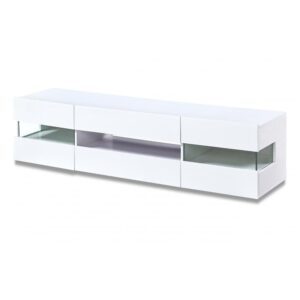 Carrboro High Gloss TV Stand In White With LED
