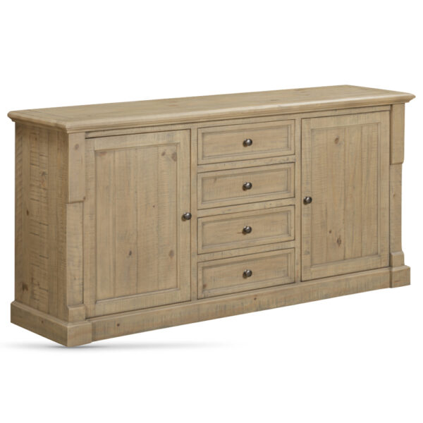 Chilton Wooden Sideboard With 2 Doors 4 Drawers - Rustic Oak