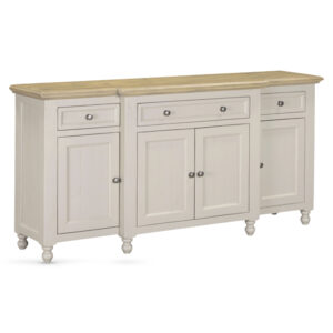 Chilton Wooden Sideboard With 4 Doors 3 Drawers – Grey And Natural