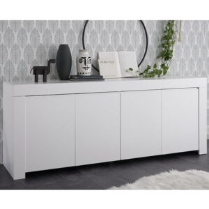 Ferndale Wooden Sideboard With 4 Doors In Matt White