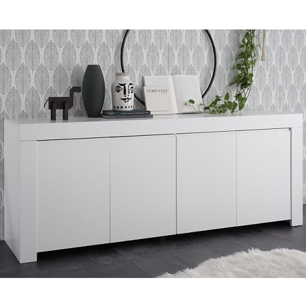 Ferndale Wooden Sideboard With 4 Doors In Matt White