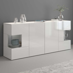 Eindhoven High Gloss Sideboard With 2 Glass Doors In White