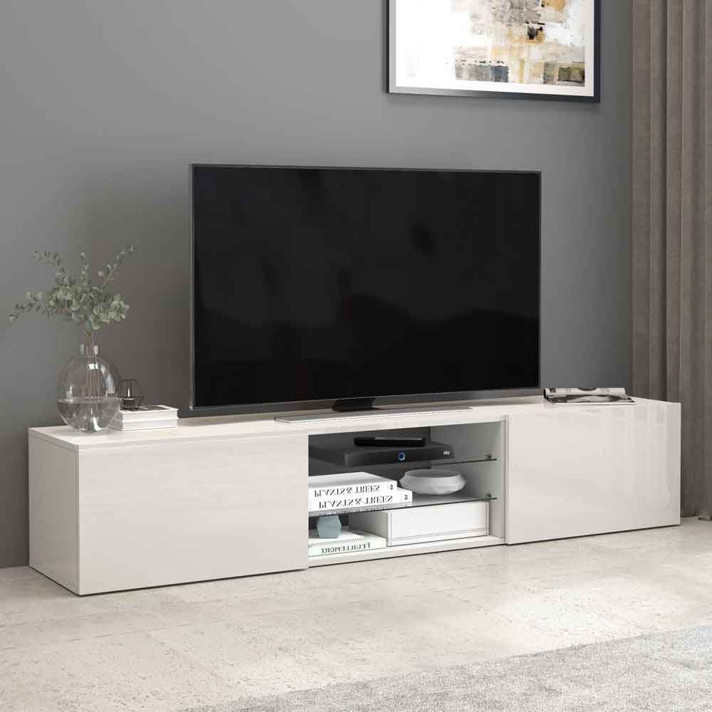 Eindhoven High Gloss TV Stand With 2 Doors In White