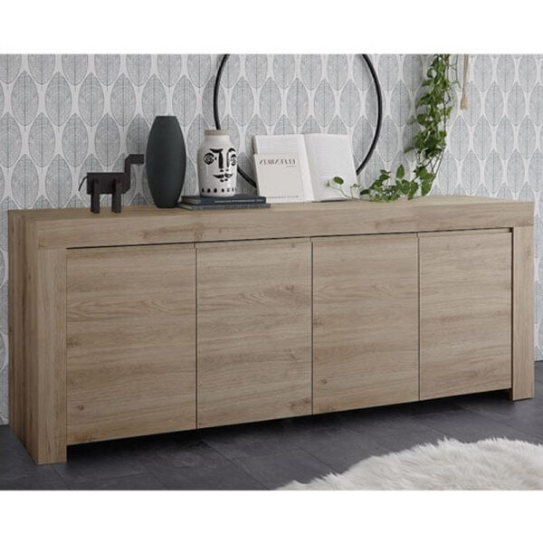 Ferndale Wooden Sideboard With 4 Doors In Cadiz Oak