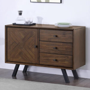 Narva Wooden Sideboard With 1 Door 3 Drawers In Walnut