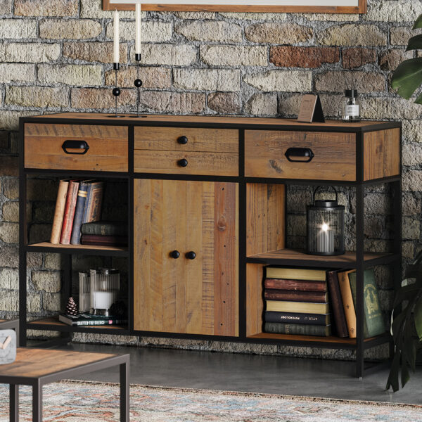Olbia Wooden Sideboard With 2 Doors 4 Drawers In Oak