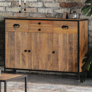 Olbia Wooden Sideboard With 3 Doors 4 Drawers In Oak